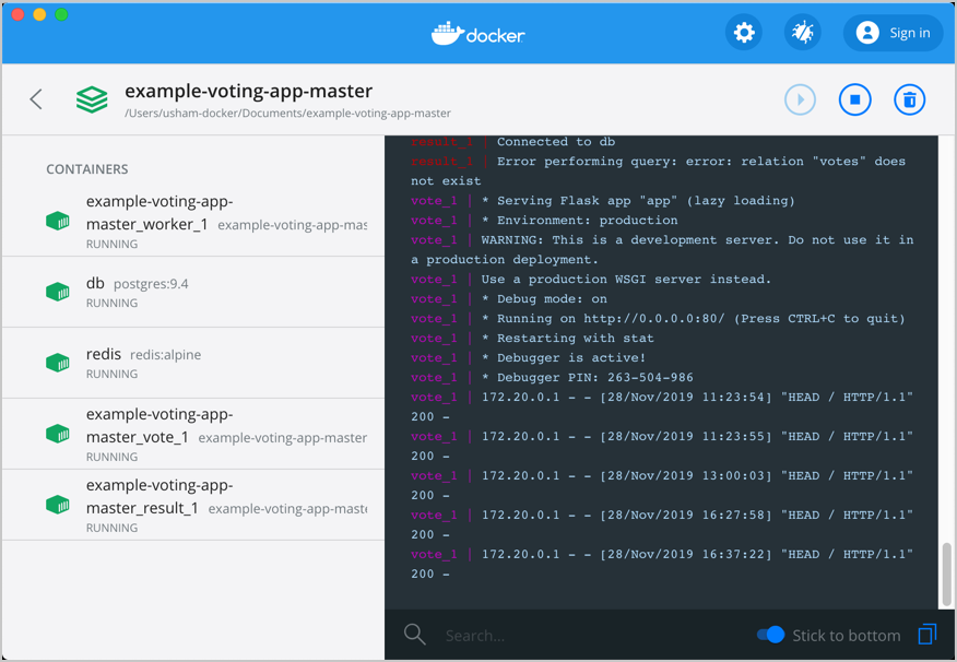 Application view